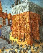 Jean Fouquet The Building of a Cathedral oil on canvas